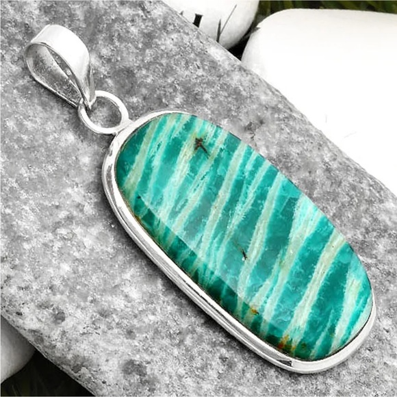 Russian Amazonite sterling silver pendants - Picture 3 of 5